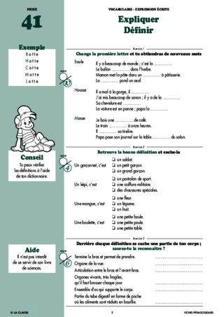 Français CE2 Vocabulaire ~ Cahiers malins