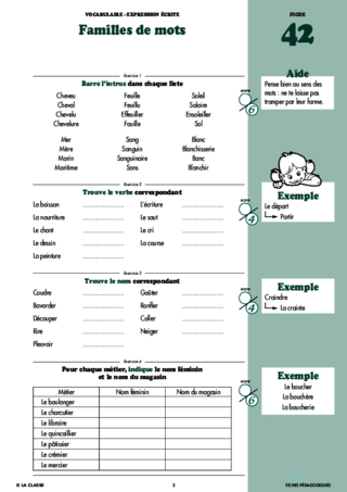 Français CE2 Vocabulaire ~ Cahiers malins