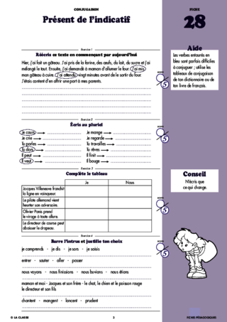 Français CM1 conjugaison ~ Cahiers malins