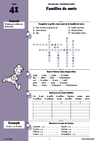 Français CM1 Vocabulaire ~ Cahiers malins