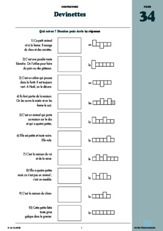 Francais Cp Comprehension Cahiers Malins Fichespedagogiques Com