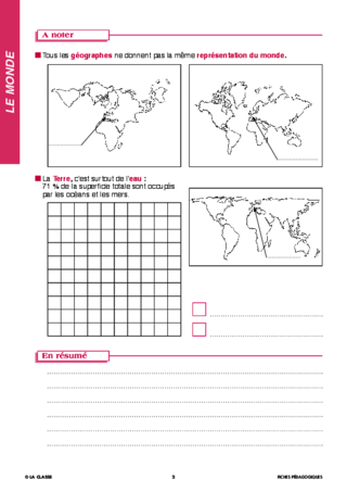 Géographie  CM. Le monde ~ Docs en stock