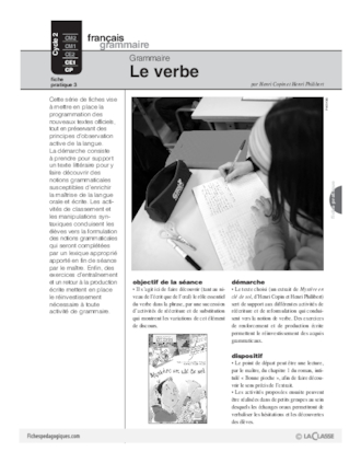 Grammaire (3) / Le verbe