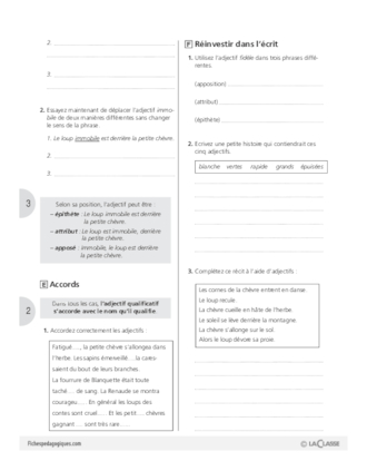 Grammaire (6) / L'adjectif qualificatif (1)