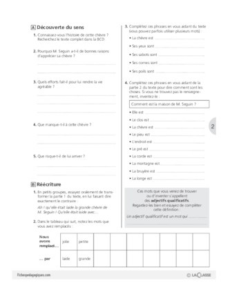 Grammaire (7) / L'adjectif qualificatif (2)