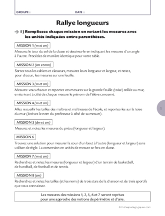 Grandeurs et mesures au cycle 3