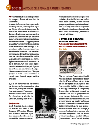 Histoire des arts / Autour de 5 femmes peintres