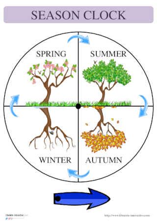 Horloge des saisons (en 5 langues)
