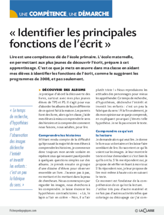 Identifier les principales fonctions de l'écrit