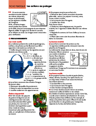 Imagerie de classe / Les actions du potager