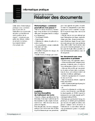 Informatique pour le maître / Réaliser des documents simples