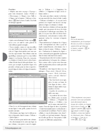 Informatique pour le maître / Réaliser une grille de préparation