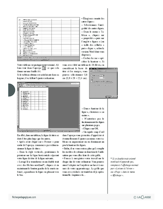 Informatique pour le maître / Réaliser une grille des élèves