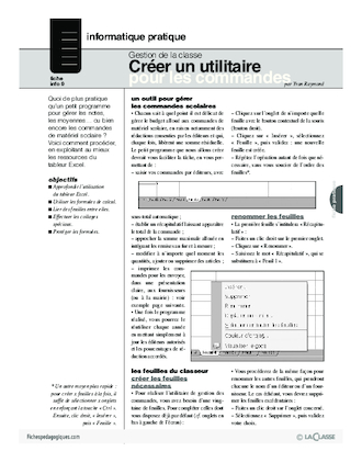 Informatique pour le maître / Un utilitaire pour les commandes