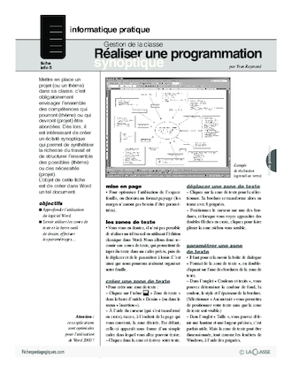 Informatique pour le maître / Une programmation synoptique