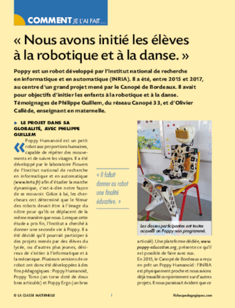 Initiation à la danse et à la robotique