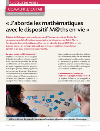 « J'aborde les mathématiques avec le dispositif M@ths en-vie »