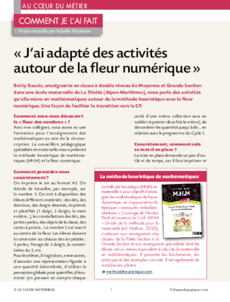 « J'ai adapté des activités autour de la fleur numérique »