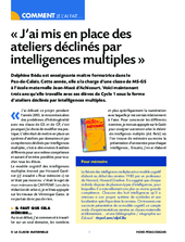 J'ai mis en place des ateliers déclinés par intelligences multiples