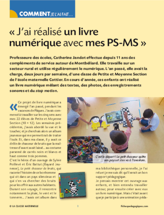 J’ai réalisé un livre numérique avec mes PS-MS