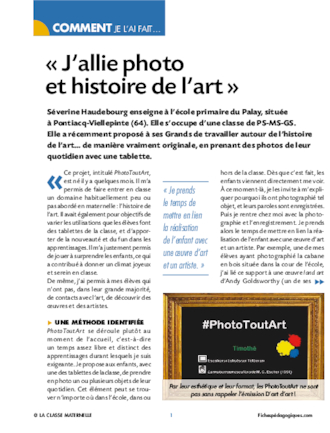 J'allie photo et histoire de l'art