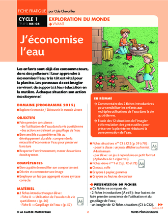 J'économise l'eau - Affiches pour la maternelle