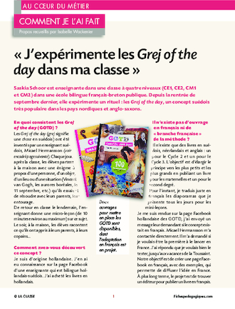 J’expérimente les Grej of the day dans ma classe