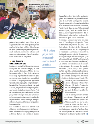 J'ai initié mes MS-GS au jeu d'échecs