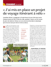 J'ai mis en place un projet de voyage itinérant à vélo