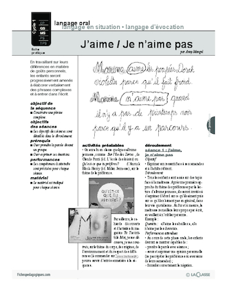 J'aime / Je n'aime pas (langage)