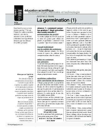 Jardiner (2) / La germination (1)
