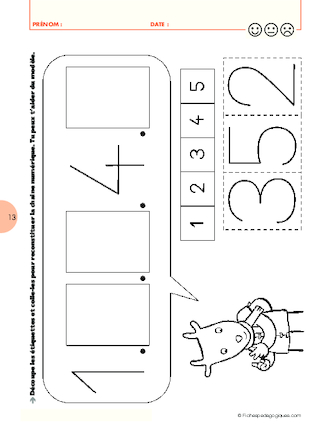 Je compte jusqu'à trois. Les chiffres de 1 à 5 4/5