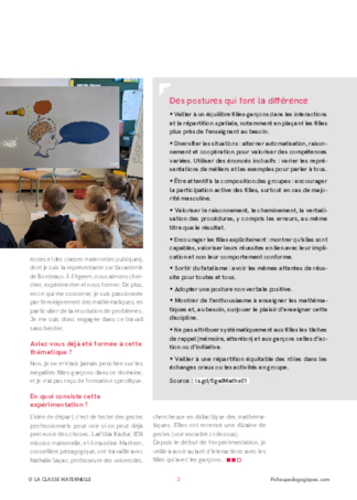 « Je favorise l'égalité filles-garçons en mathématiques »