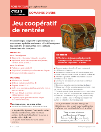 Jeu coopératif de rentrée