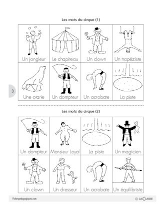 Jeu de lecture: le corpus du cirque