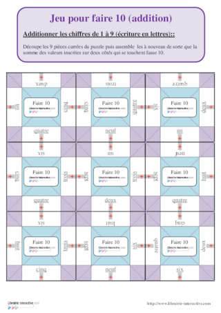 Jeu pour décomposer 0,1 -1-10-100-1000