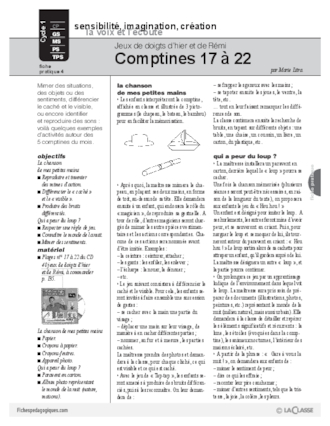 Jeux de doigts d'hier et de Rémi : Comptines 17 à 22