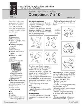 Jeux de doigts d'hier et de Rémi : Comptines 7 à 10