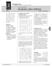 Jeux de lecture (1) / Sudoku de lettres