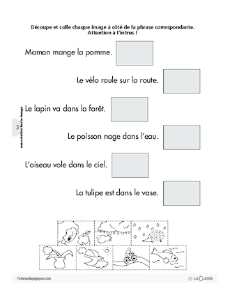 Jeux de lecture (10) / Lire des mots et des phrases simples