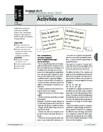 Jeux de lecture (7) / Activités autour de comptines