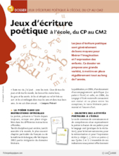 Jeux d'écriture poétique (du CP au CM2)