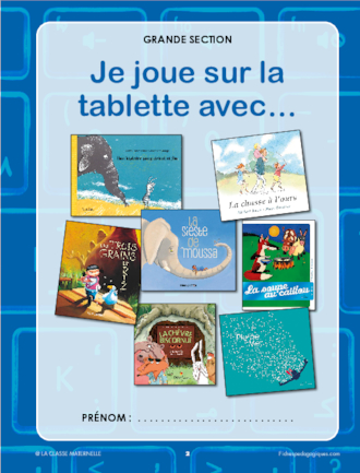 Jeux sur tablette avec 7 albums jeunesse