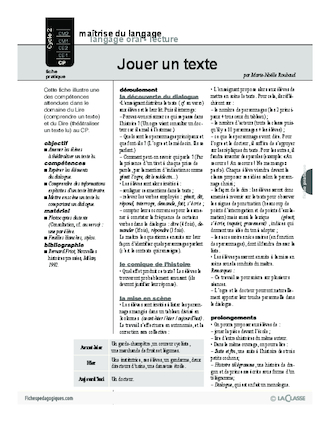 Jouer un texte