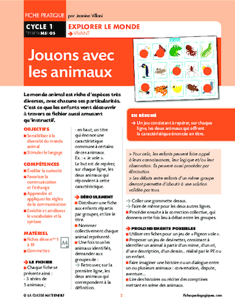 Jouons avec les animaux