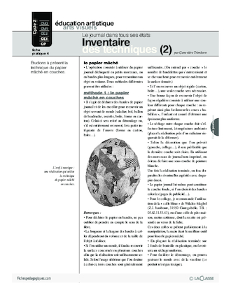 Journal (4) / Inventaire des techniques (2)