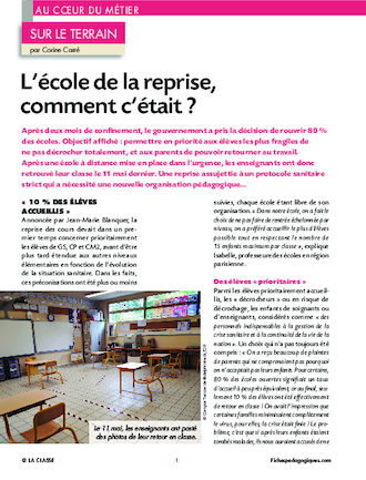 L’école de la reprise, comment c’était ? (Cycles 2&3)