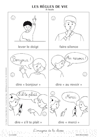 Les Regles De Vie A L Ecole En Images Fichespedagogiques Com