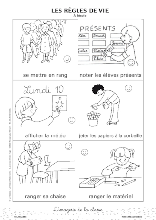 Les Regles De Vie A L Ecole En Images Fichespedagogiques Com