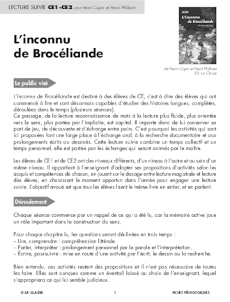 L'inconnu de Brocéliande